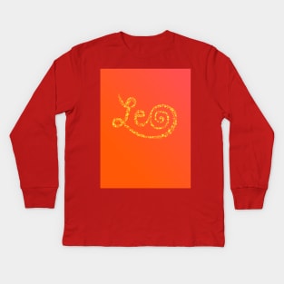 Leo Sun Sign Kids Long Sleeve T-Shirt